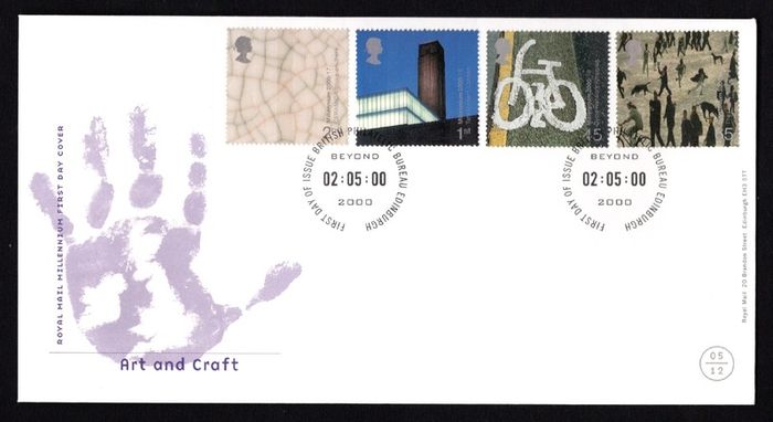 2000 Great Britain Millennium Projects 5th Series "Art and Craft" Commemorative Stamps Royal Mail Addressed First Day Cover (FDC)