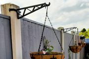 Hanging Basket Brackets for Concrete Fence Posts [2 PACK] Supports Easy Fill Baskets, Lantern Bird Feeders Adjustable Height Visit the HowseHold Store