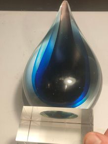 Tear drop Iridescent Glass Sculpture