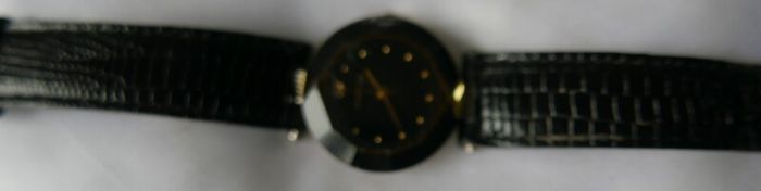 18k Gold Plated Vintage Dimpax Crystal Blue Glass Ladies Quartz Wrist Watch (some Scratches On The Crystal)