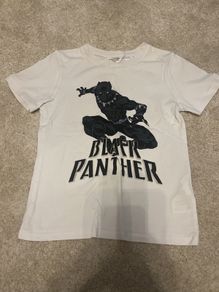 boys black panther tshirt 4-5