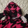 pink and black fluffy fila hoody Image 2