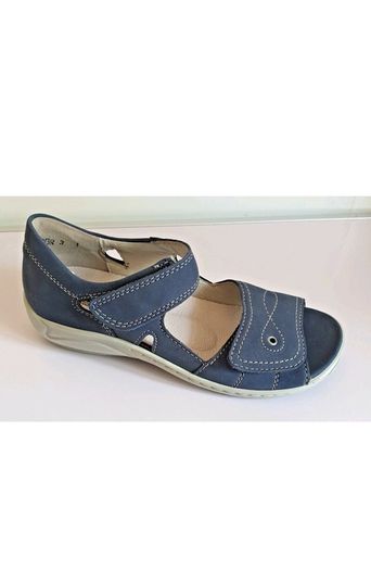 Waldlaufer Hilena Blue Nubuck Leather Wide Fit H Sandals UK3 EU36 BNIB  CAN POST
