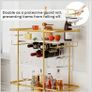 2 Tier Mobile Bar Serving Cart, Drinks Trolley on Wheels, Gold Bar Cart with Wine Rack and Glass Holder, Storage Trolley, Indoor/Outdoor Rolling Cart for Living Room Kitchen Party Image 5