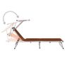 Folding Sun Loungers with Roof 2 pcs Aluminium&Textilene Brown Image 8