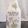 Vintage Wine Fund Hand-Painted Ceramic Bottle Coin Bank / Money Jar 24cm Image 2