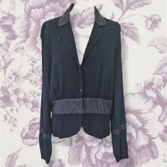 Vintage 1990s Ghost rayon and cotton black blouse, Made in England. 1930s style. Size L.