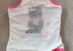 Girls 2-3 Kitten swimsuit pink and white