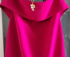SETRE designer fuschia pink bardot style dress Sz 16 (Fit 16-18UK) BNWoT - Rrp 295 (New)