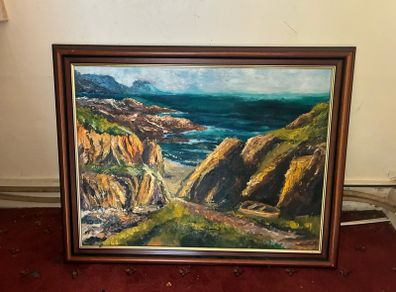 Framed oil painting
