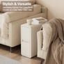 Small Bedside Table, Narrow Bedside Cabinet with Drawers Pre-assembled Slim Bedside Table with Leather Surface for Bedroom, 20cm (White) Image 5