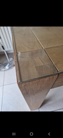 large dining table & two chairs