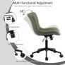Office Chair Adjustable, Ergonomic Desk Chair Armless PU Leather Swivel Chairs with Wheels for Home Office Computer, Modern, Olive Green Image 5