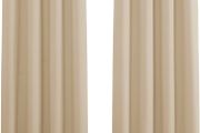 NEW SALE | Beige Thermal Curtains - Eyelet Short Cream Curtains Room Darkening &amp; Noise Reducing Curtain Panels for Kitchen Bedroom, 2 PCs, Wide 46 inch by Drop 54 inch