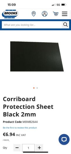 Corriboard Protection Sheet Black 2mm