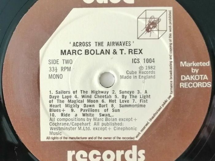 Marc Bolan And T Rex Across The Airwaves Vinyl Lp Cube Records For Sale 