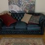 Chesterfield Blue Leather Couch Suite Image 2