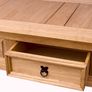 Movian Corona Rectangular Coffee Table With Drawer, Made From Distressed Waxed Solid Wood, Pine, 56 cm D x 94 cm W x 45 cm H Image 5
