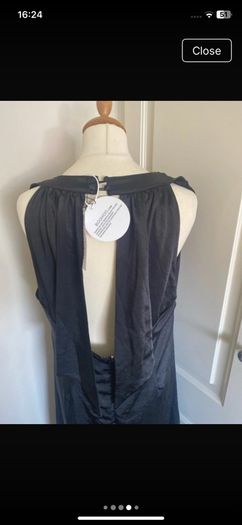 Boo hoo size 16 black lined halter neck dress