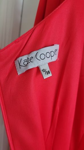 Kate Cooper coral asymmetrical dress Sz 10UK