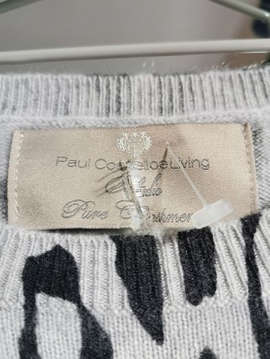NEW - PAUL COSTELLOE leopard print cashmere Jumper UK 12