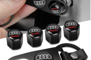 Car Accessories Metal Alloy Wheel Tire Valve Caps With Wrench Keychain For Audi S3 S6 Q3 Q5 Q7 A1 A2 A3 A4 A5 A6 A7 S1 S2 S4 S5 S7 S8