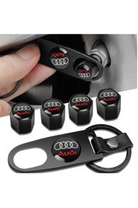 Car Accessories Metal Alloy Wheel Tire Valve Caps With Wrench Keychain For Audi S3 S6 Q3 Q5 Q7 A1 A2 A3 A4 A5 A6 A7 S1 S2 S4 S5 S7 S8