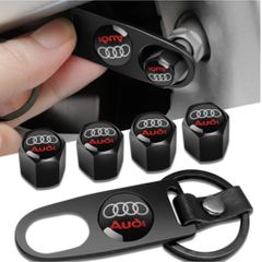 Car Accessories Metal Alloy Wheel Tire Valve Caps With Wrench Keychain For Audi S3 S6 Q3 Q5 Q7 A1 A2 A3 A4 A5 A6 A7 S1 S2 S4 S5 S7 S8