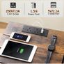 Bedside Table Set of 2 with Charging Station, Side Table with Led Lights Image 5