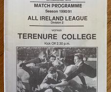Very Rare 1990 Young Munster v Terenure College - All Ireland League Programme