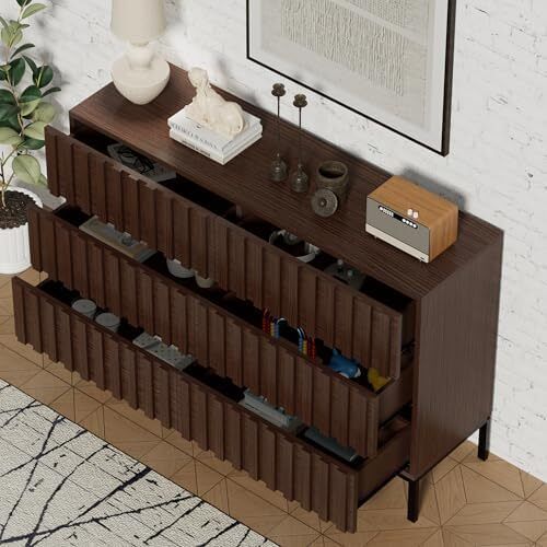 Chest of Drawers with 6 Drawers, 73.4 x 34.5 x 100 cm, Cabinet with Drawers, Narrow Chest of Drawers, Storage Chest of Drawers, Cabinet for Living Room, Bedroom, Hallway (Brown)