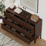 Chest of Drawers with 6 Drawers, 73.4 x 34.5 x 100 cm, Cabinet with Drawers, Narrow Chest of Drawers, Storage Chest of Drawers, Cabinet for Living Room, Bedroom, Hallway (Brown) Image 4