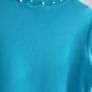 SAVIDA blue pearl neck top Sz XL (Fit 14-16UK) Image 7