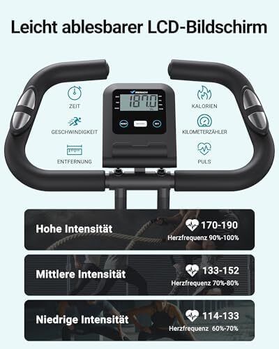 4-in-1 Exercise Bike with Own Training App 16x Magnetic Resistance, LCD Display, Hand Pulse Measurement, Foldable Exercise Bike