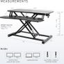 Standing 81 cm Desk Converter, Height Adjustable Riser, Sit to Stand Dual Monitor and Laptop Workstation with Wide Keyboard Tray, Black, DESK-V000K Image 3