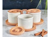Wooden Spice Set Jar 3 Pcs Set Spice Box Storage Container Table and Counter Top Usage Presentations Kitchen Gift Houseware New