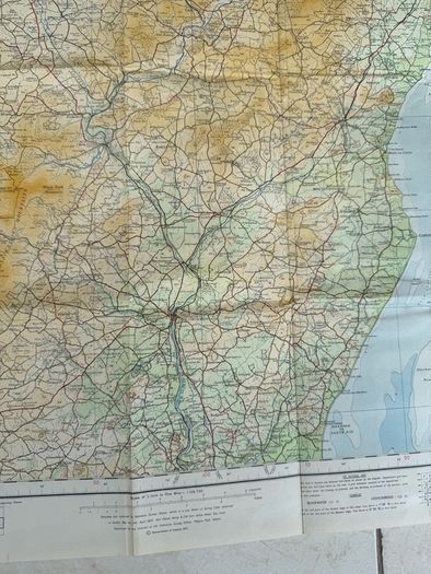 Vintage 1970's Ordnance survey of Ireland map of Carlow and Wexford, map no.19