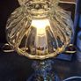 Vintage 1960s Cut Glass Hurricane Parlor Lamp Gold Brass Boudoir Accent Light Postage Available or Collection Image 8
