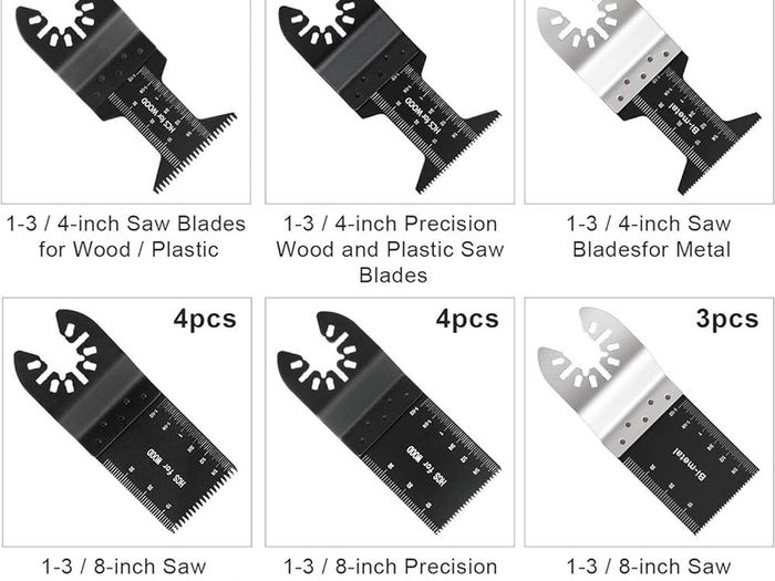 NEW SALE | 20 Pcs Mix Oscillating Saw Blades, Professional Wood/Metal Universal Multitool Quick Release Saw Blades Fit Fein Multimaster, Ryobi, Milwaukee, Bosch, Dremel, Dewalt, Rockwell, Makita and More