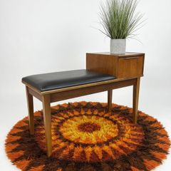 Vintage Retro Mid Century Teak  Bench/Telephone Table
