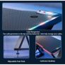 120 x 55 cm Gaming Desk with LED Lights, Gaming Table Thickened Z Shaped, Gamer Desk with Carbon Fiber Coated, Gaming PC Desk, Computer Desk Easy to Assemble, Carbon Fiber Black Image 4