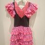 Girls brand new pink Spanish dancer Halloween costume & matching fan - Age 4 Image 2