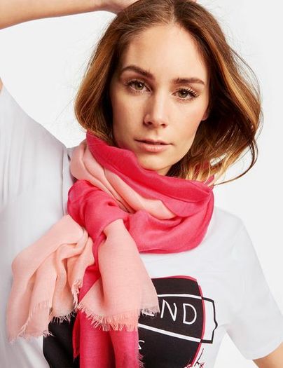 SAMOON. SALE A New. beautiful scarf in a trio of Coral shades REDUCED