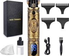 Hair Clippers Men,Cordless Beard Trimmer,Professional Clippers Grooming Kit,Precision T-Blade Mens Trimmer with LED