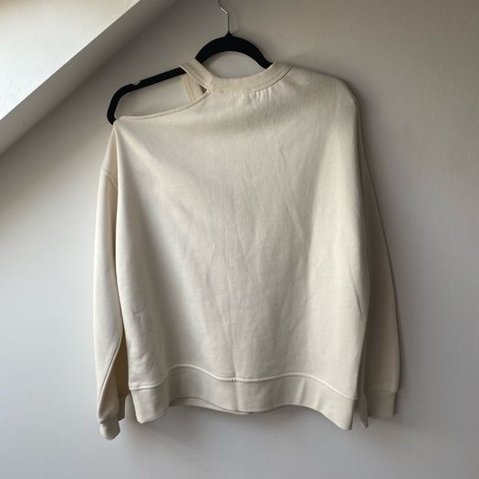 Sinead Keary The Label Asymmetric Cutout Cream Sweatshirt