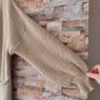 Beige Drop Shoulder Open Front Long Cardigan size 10-14 Image 5