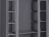 _Canvas Folding Camping Wardrobe Extra Large 175 x 150 x 45 cm Gray