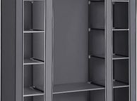main image for ad _Canvas Folding Camping Wardrobe Extra Large 175 x 150 x 45 cm Gray