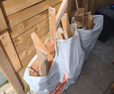 Chopped up pallet wood
