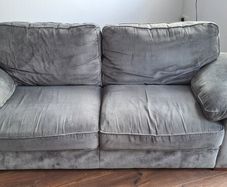 3 seater couch with pouffe